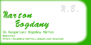 marton bogdany business card